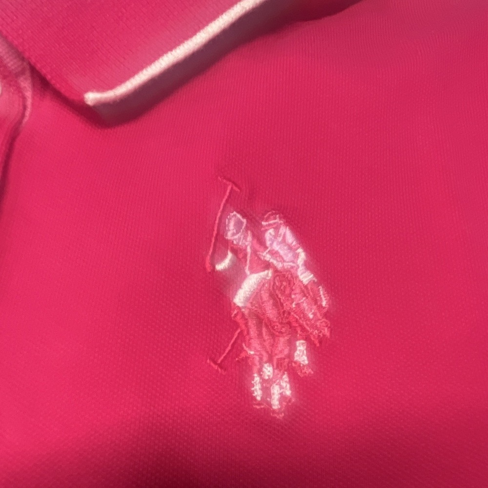U.S. Polo Assn. Women's Pink Polo Dress M Short Sleeve Stretch Cotton Logo - Picture 3 of 7